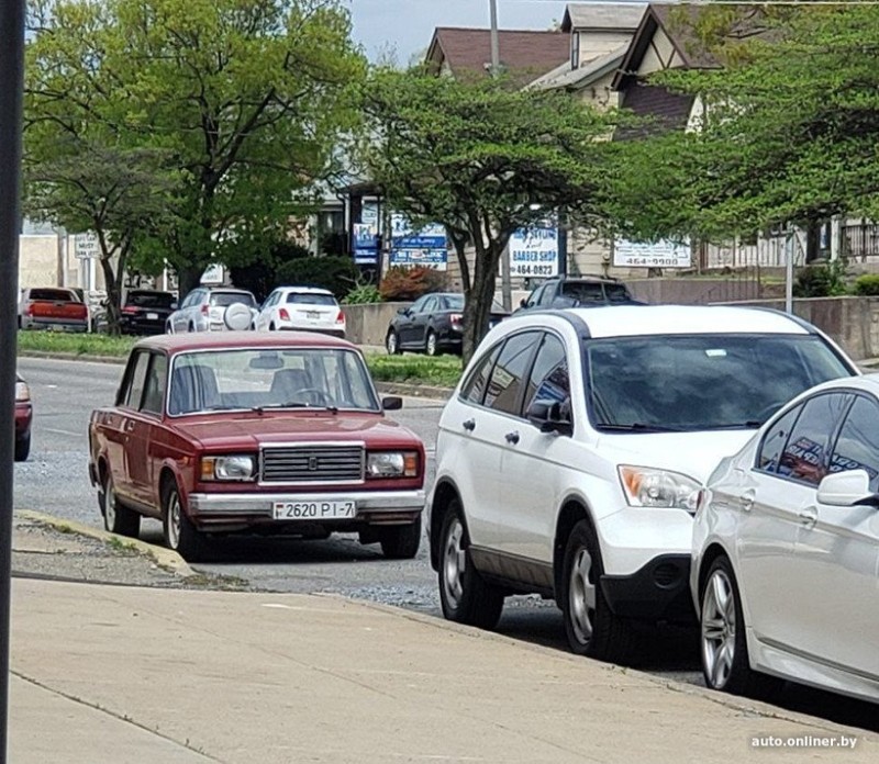 ВАЗ 2107 с белорусскими номерами замечен в США